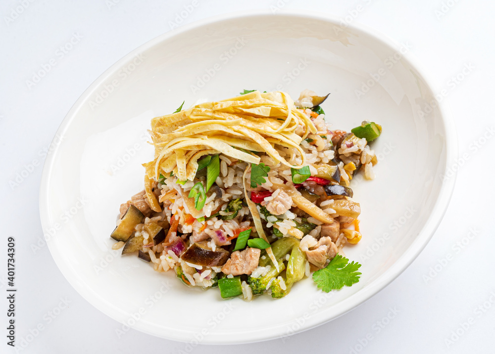 fried rice with eat and vegetables fried rice with eat and vegetables