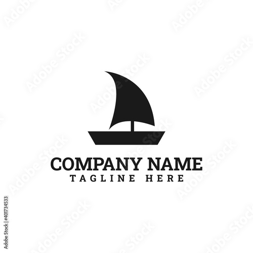 simple sailboat dhow ship logo
