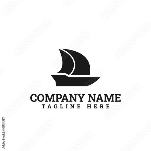 sailboat dhow ship logo template