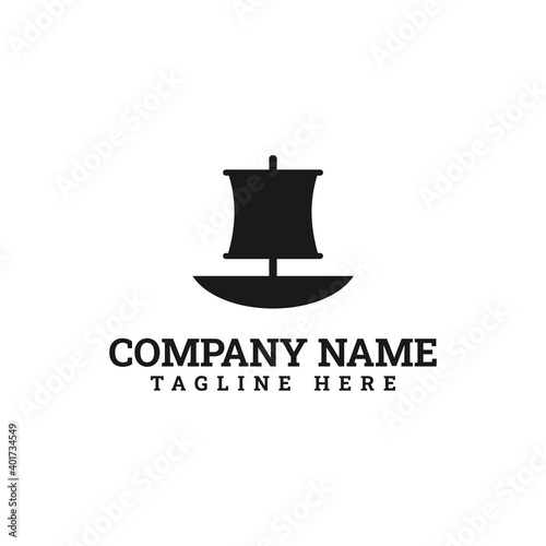 simple  silhouette sailboat logo design
