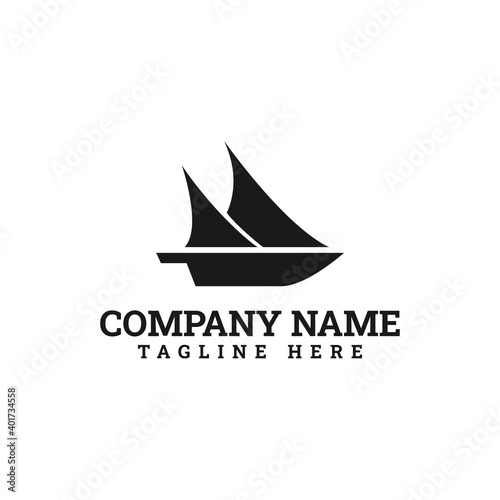 sailboat dhow ship logo vector