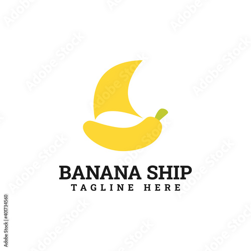 banana boat logo design illustration