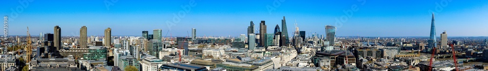 Fototapeta Panoramic Cityscape and Skyline of London, England