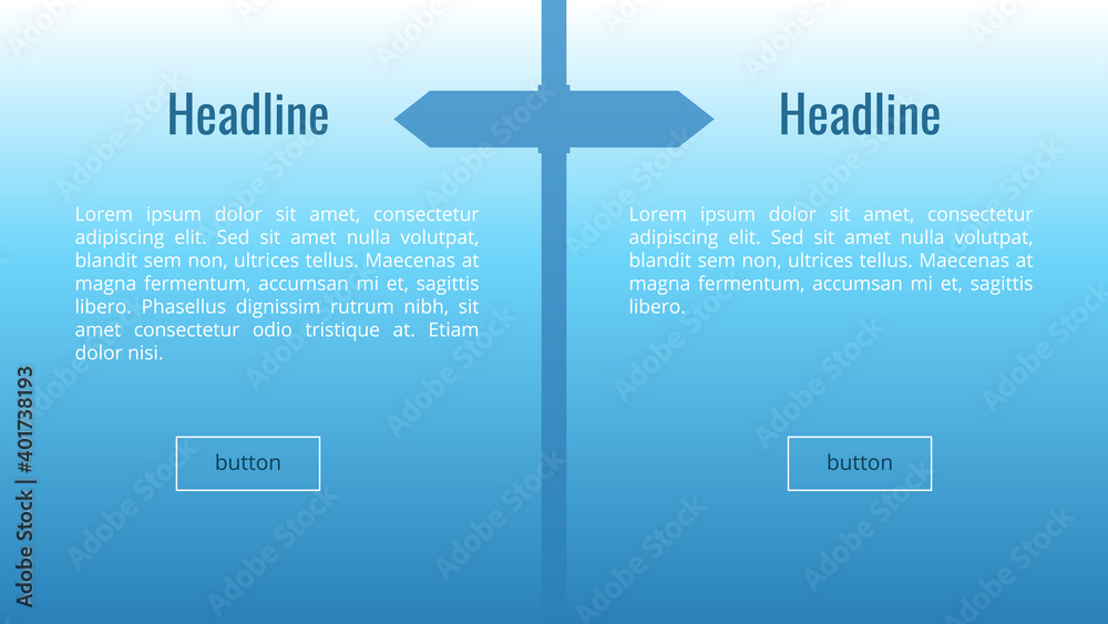 Vector web banner, silhouette of a signpost, with place for text to post various information and the need to make a choice. Design template for websites, banners, prints. Copyspace. Vector web banner, silhouette of a signpost, with place for text to post various information and the need to make a choice. Design template for websites, banners, prints. Copyspace.