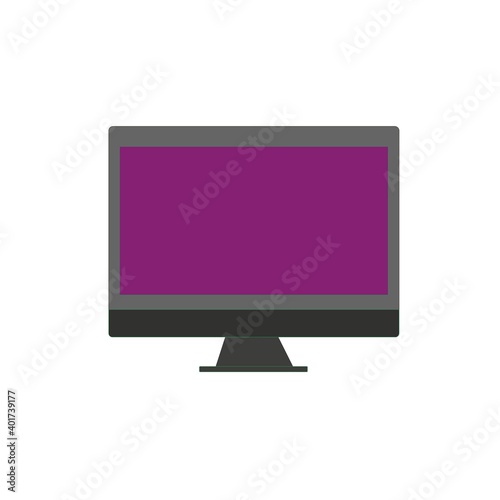 monitor, TV, vector image on white background