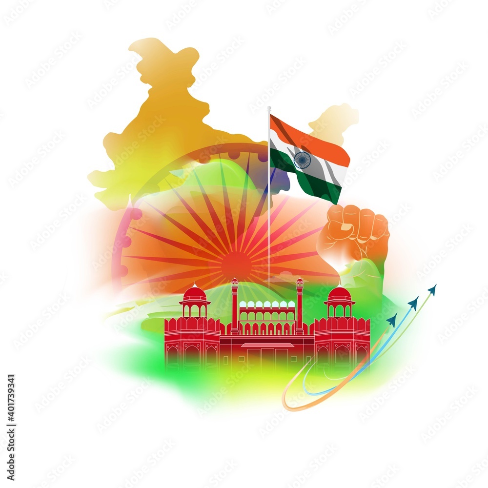 Indian Patriotic concept banner with abstract tricolor background, vector  illustration poster. Stock Vector | Adobe Stock