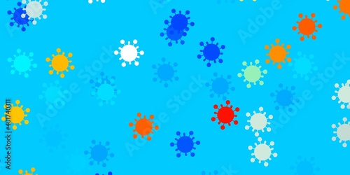Light blue, red vector template with flu signs.