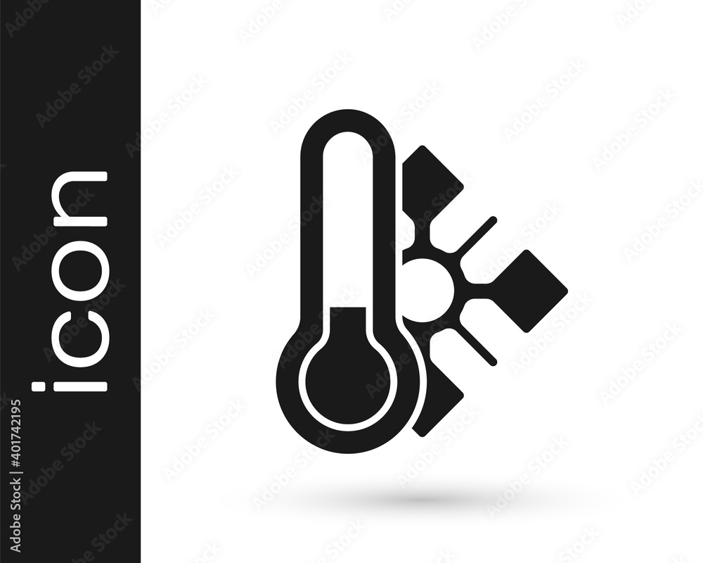 Black Meteorology thermometer measuring icon isolated on white background. Thermometer equipment showing hot or cold weather. Vector. Black Meteorology thermometer measuring icon isolated on white background. Thermometer equipment showing hot or cold weather. Vector.