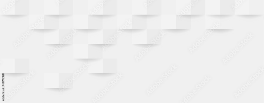 Abstract 3d modern square banner background. White and grey geometric pattern texture. Vector art illustration Abstract 3d modern square banner background. White and grey geometric pattern texture. Vector art illustration