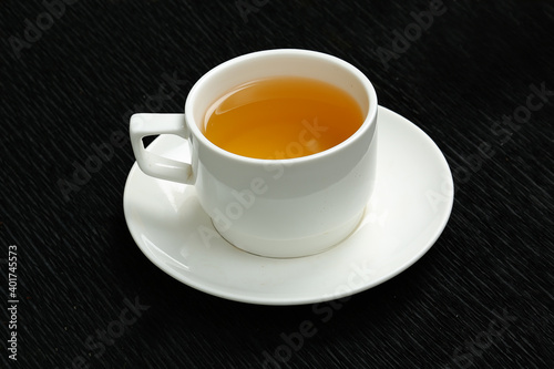 deferent types of tea hot appetizer black background 