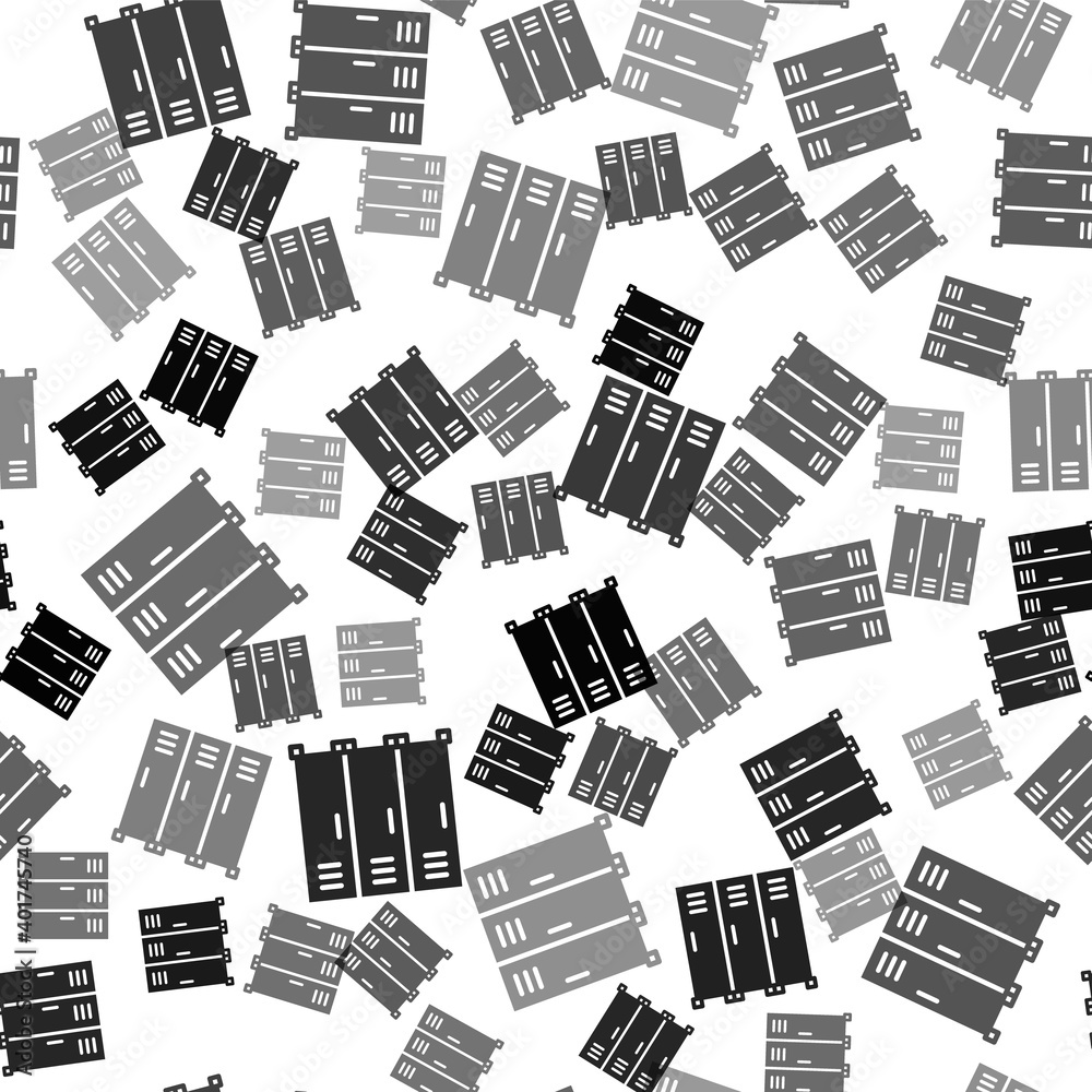 Black Locker or changing room for hockey, football, basketball team or workers icon isolated seamless pattern on white background. Vector. Black Locker or changing room for hockey, football, basketball team or workers icon isolated seamless pattern on white background. Vector.