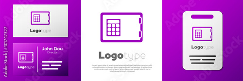 Logotype Safe icon isolated on white background. The door safe a bank vault with a combination lock. Reliable Data Protection. Logo design template element. Vector.