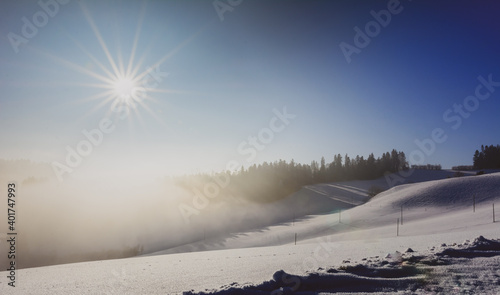 Idylle im Winter - Winterlandschaft mit Sonne und Schnee © Tobias