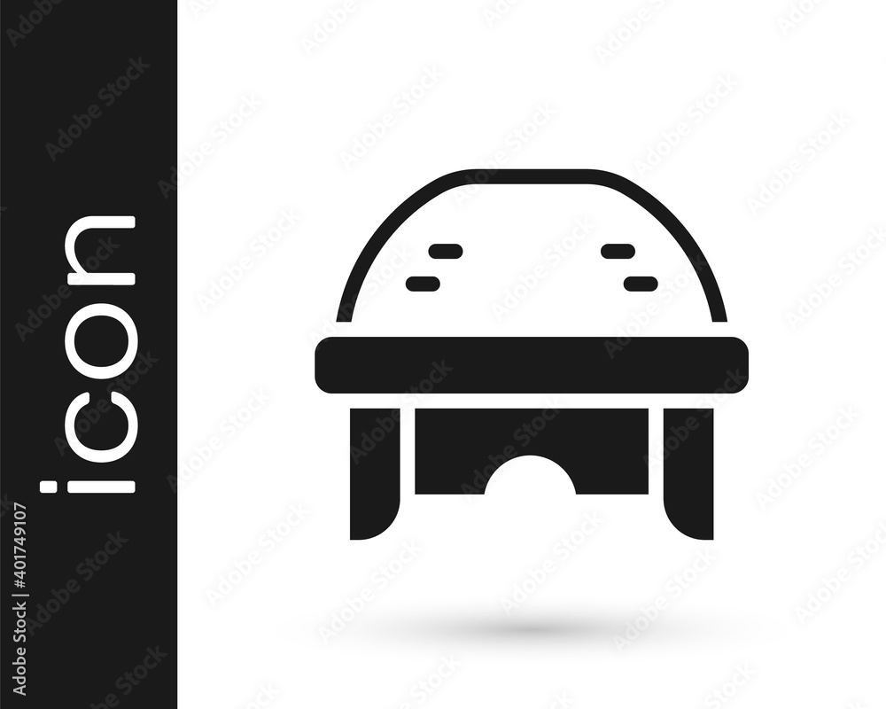Black Hockey helmet icon isolated on white background. Vector. Black Hockey helmet icon isolated on white background. Vector.