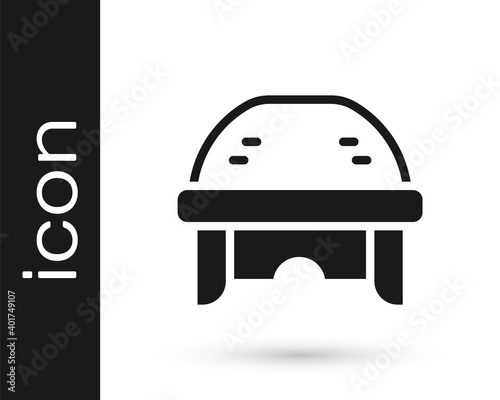 Photography Black Hockey helmet icon isolated on white background. Vector.
