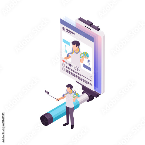 Vlogging Isometric Concept