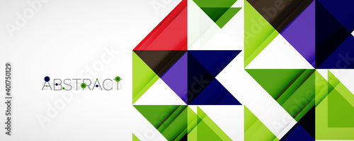 Geometric abstract background. Techno color triangle shapes. Vector illustration for covers, banners, flyers and posters and other designs