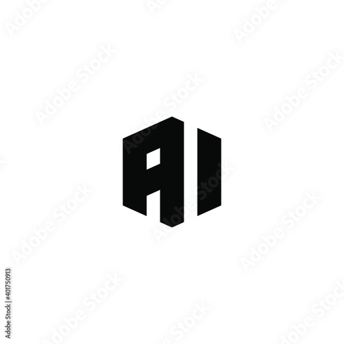 AI cube monogram letter vector download