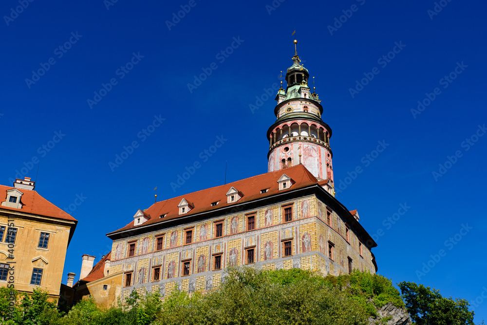 Český Krumlov Castle and Tower in the Czech Republic