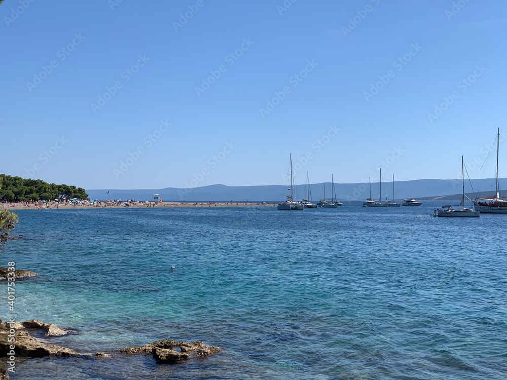 Goldenes Horn bei Bol auf der Insel Brac in Dalmatien Adria Mittelmeer im Spätsommer