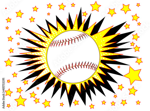 Baseball Splash With Stars