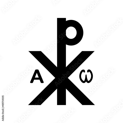 Chrismon sign icon on white.