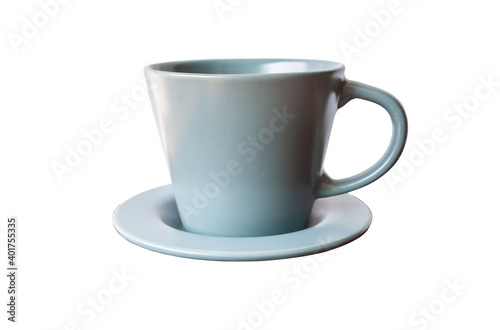 Gray coffee mug on isolated background