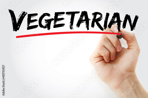 Vegetarian text with marker, concept background photo