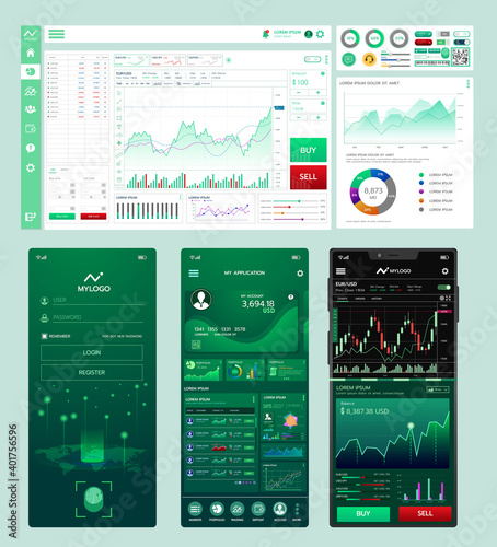 Dashboard and mobile elements Set Template