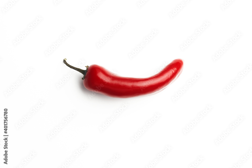 Red chili peppers on a white clean background Red chili peppers on a white clean background