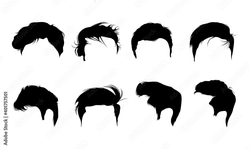 Obraz na plátně man-Hair-Style-Boy-Silhouette-vector-Art