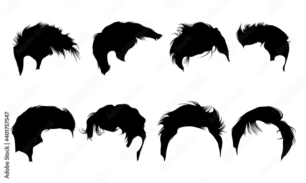 Obraz na plátně man-Hair-Style-Boy-Silhouette-vector-Art