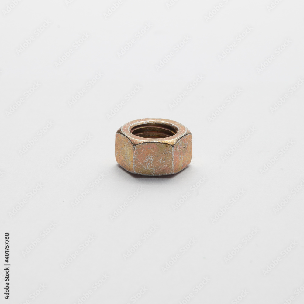 Nut Bolt and Screw with isolated white background Nut Bolt and Screw with isolated white background