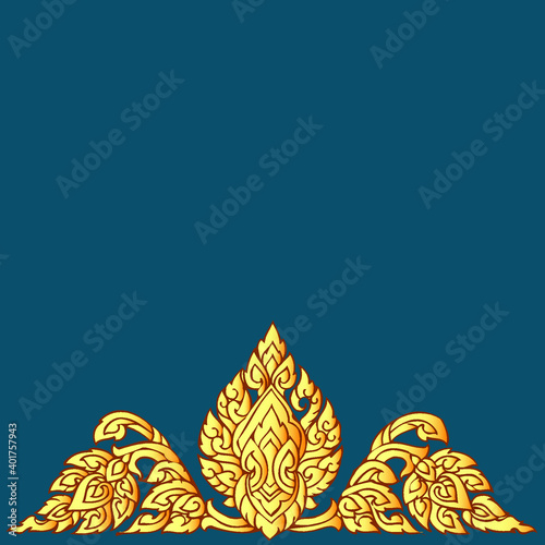 Vector illustration. Thai art luxury temple, background pattern decoration for printing, flyers, poster, web, banner, brochure and card concept vector illustration.