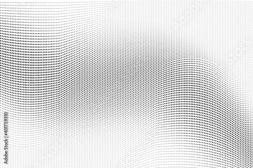 Abstract monochrome grunge halftone pattern. Soft light spots