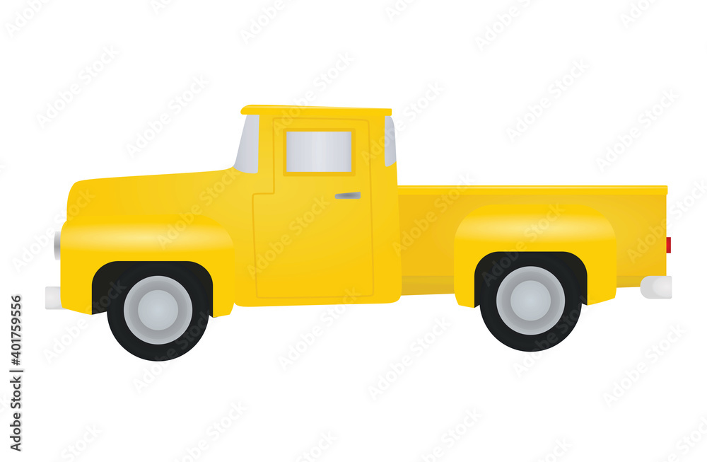 Yellow old car. vector illustration Stock Vector | Adobe Stock