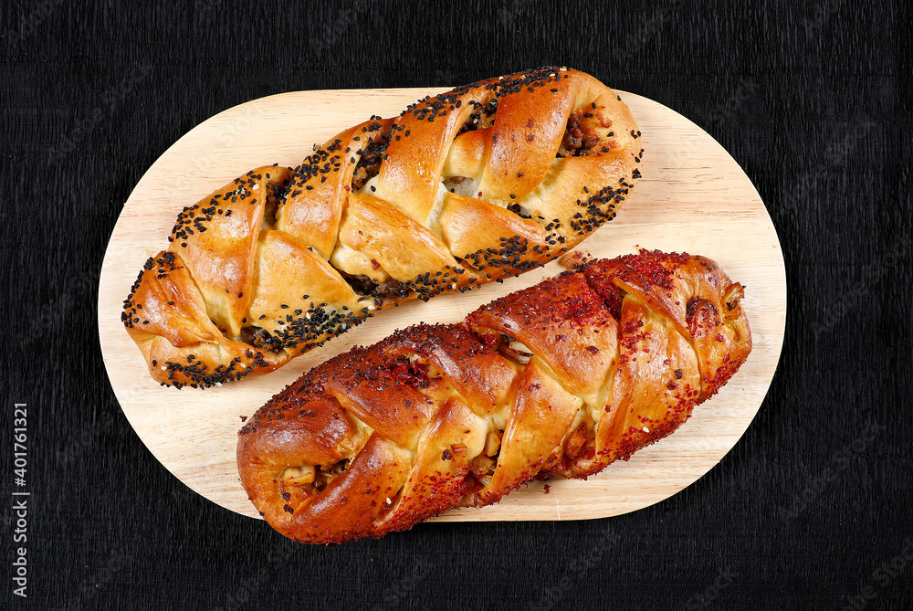 Bread pastry puff starter appetizer butter zater thyme black seed Bread pastry puff starter appetizer butter zater thyme black seed