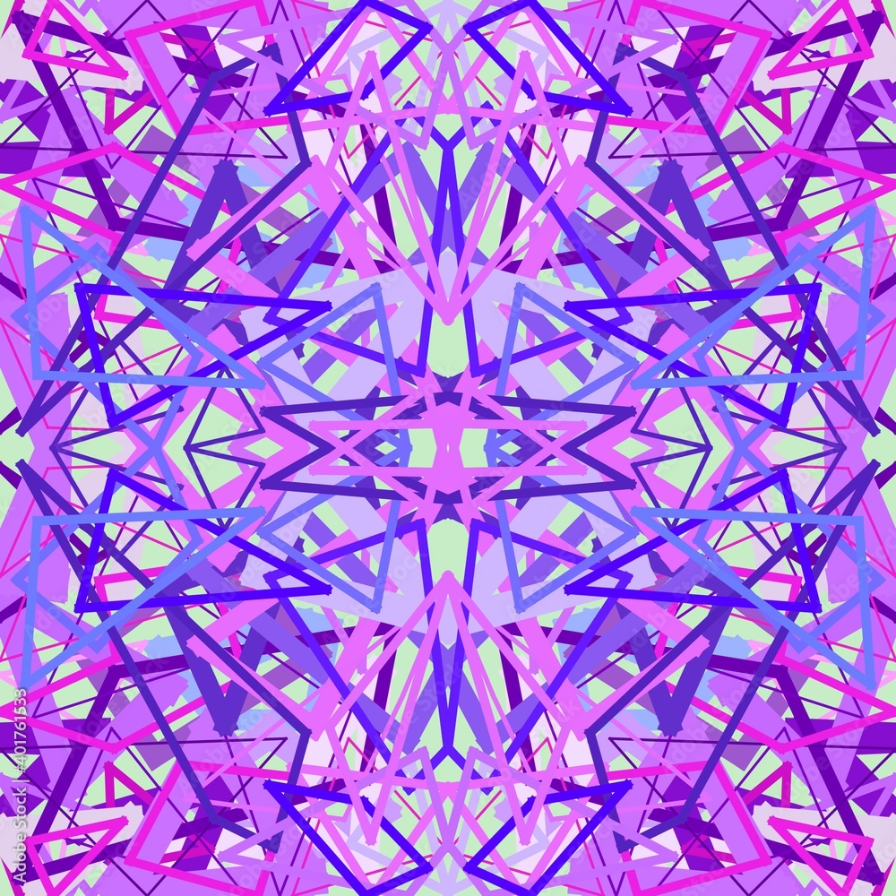 Seamless pattern of geometric shapes in purple shades for textiles. Seamless pattern of geometric shapes in purple shades for textiles.
