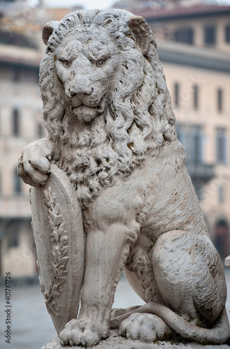 The Marzocco is the heraldic lion that is a symbol of Florence. photo