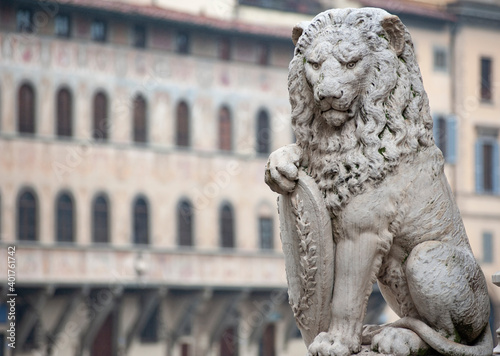 The Marzocco is the heraldic lion that is a symbol of Florence.