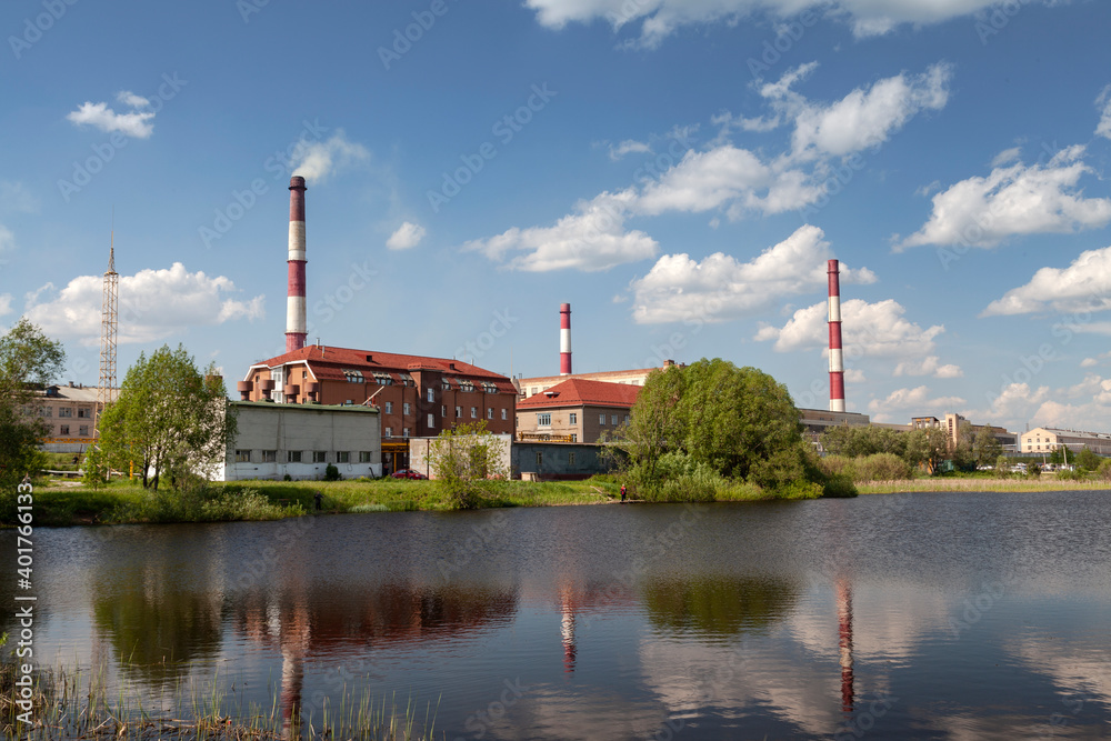Fire pond of the metallurgical plant