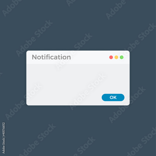 The Notification pop up. Isolated Vector Illustration photo