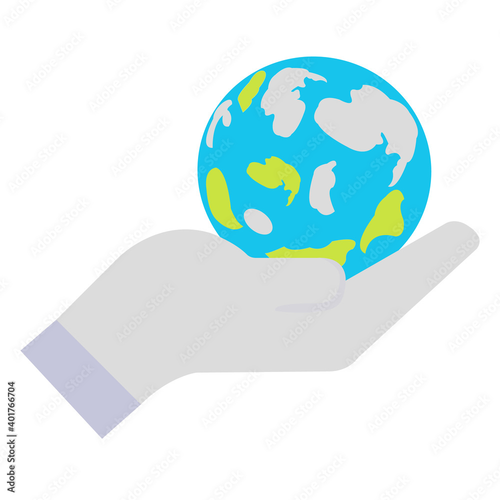 hand holding globe, social network on white hand holding globe, social network on white