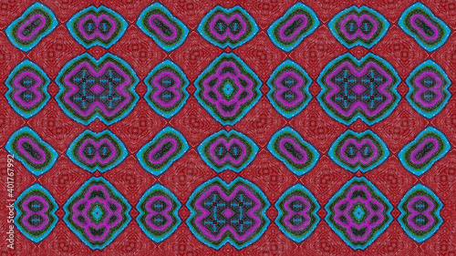 African fabric, cotton – Textured and seamless pattern – Red color, photo 