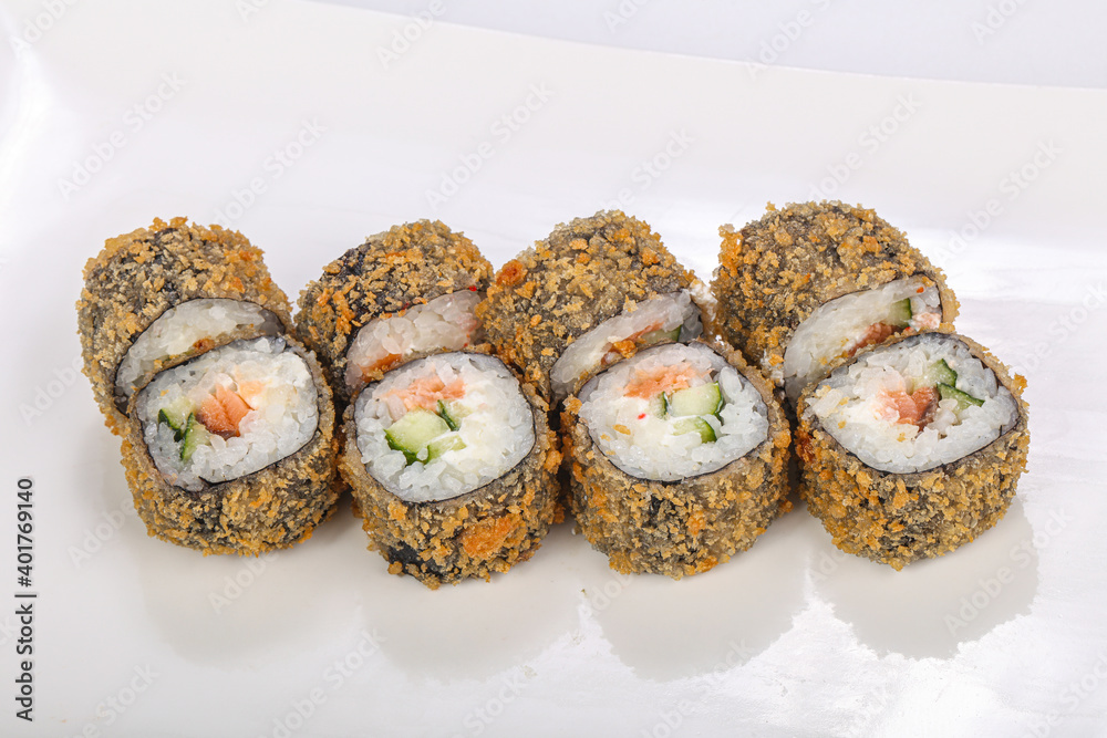Japanese cuisine - tempura roll with fish Japanese cuisine - tempura roll with fish