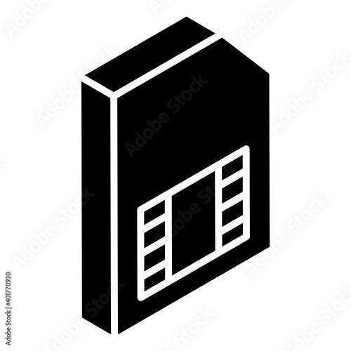
Sim card glyph isometric icon, subscriber identity module card 
