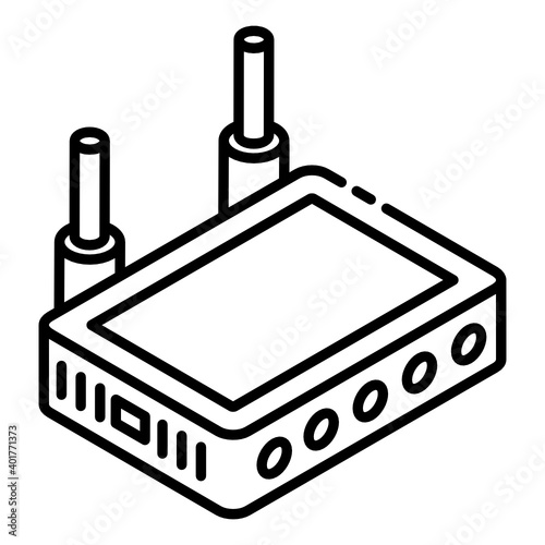 
Router glyph isometric icon, device  
