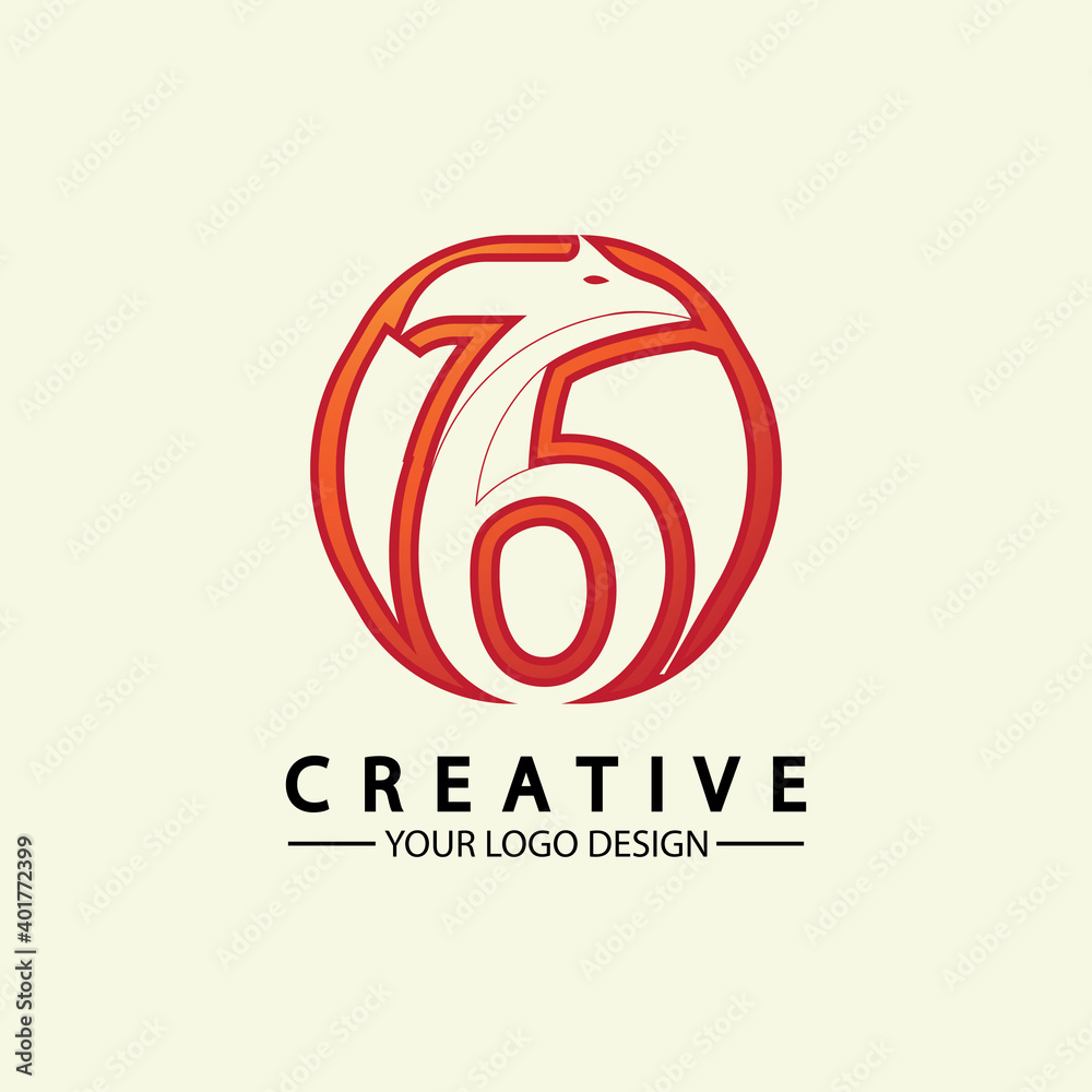 Obraz premium logo design number 76 image vector illustration