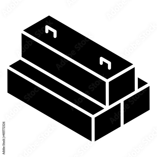 
Construction blocks icon in editable glyph isometric design
