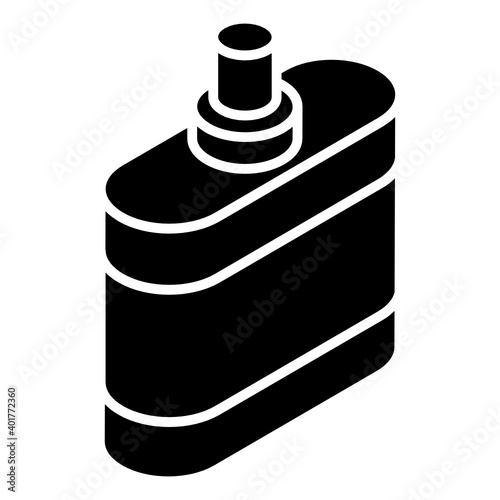 
A wood lacquer bottle icon in glyph isometric design

